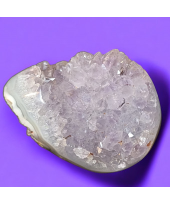 Géode Améthyste et Agate fleur 144g