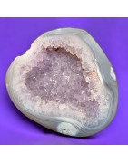 Géode Améthyste et Agate fleur 170g