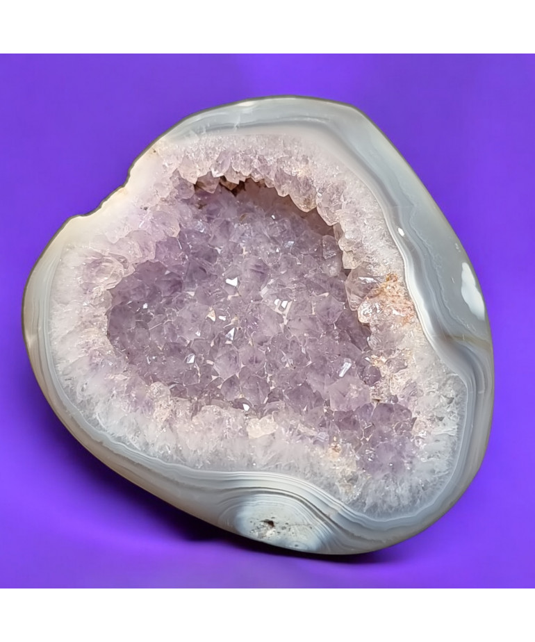 Géode Améthyste et Agate fleur 170g