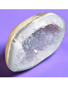 Géode Améthyste et Agate fleur 120g