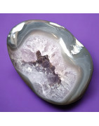 Géode Améthyste et Agate fleur 155g