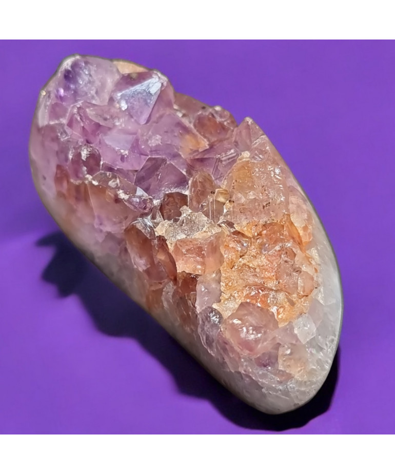 Géode Améthyste et Agate fleur 98g