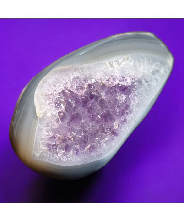 Géode Améthyste et Agate Fleur 173g