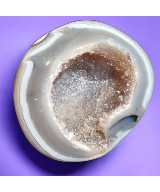 Géode Améthyste et Agate Fleur 91g