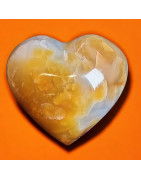 Cœur Agate fleur et Calcédoine 142g