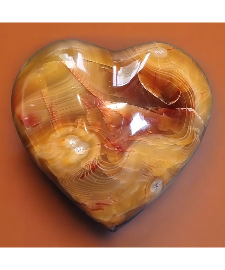 Cœur Agate fleur 139g