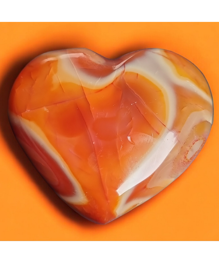 Cœur Agate de feu 156g