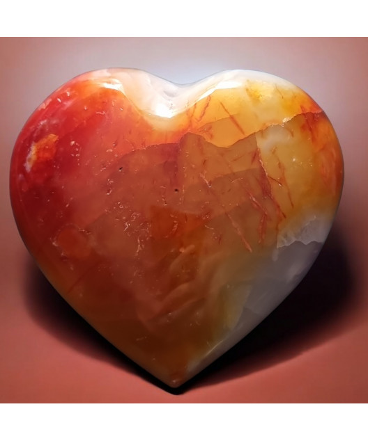 Cœur Agate de feu 225g