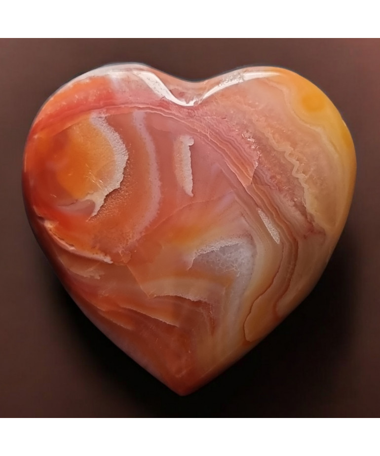 Cœur Agate de feu 118g