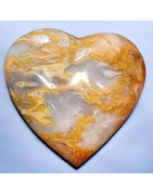 Cœur Agate fleur et Calcédoine 388g