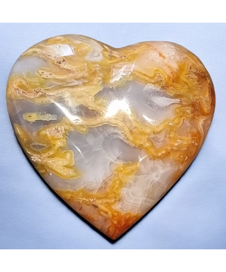 Cœur Agate fleur et Calcédoine 388g