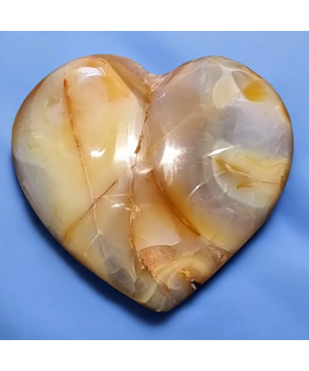 Cœur Agate Calcédoine et géode Améthyste 209g