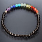 Bracelet Larmes d'Apache 7 Chakras Pierres rondes 4mm
