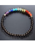 Bracelet Larmes d'Apache 7 Chakras Pierres rondes 4mm