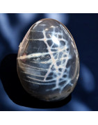 Menhir Agate du Botswana et géode de quartz 547g