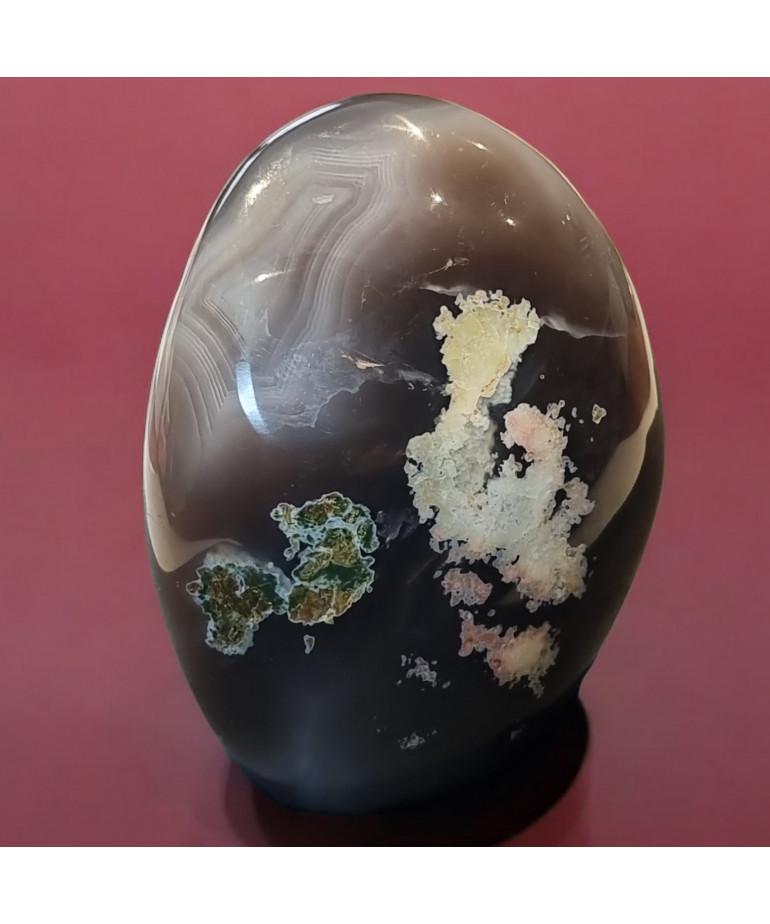 Menhir Calcédoine et Agate fleur 741g