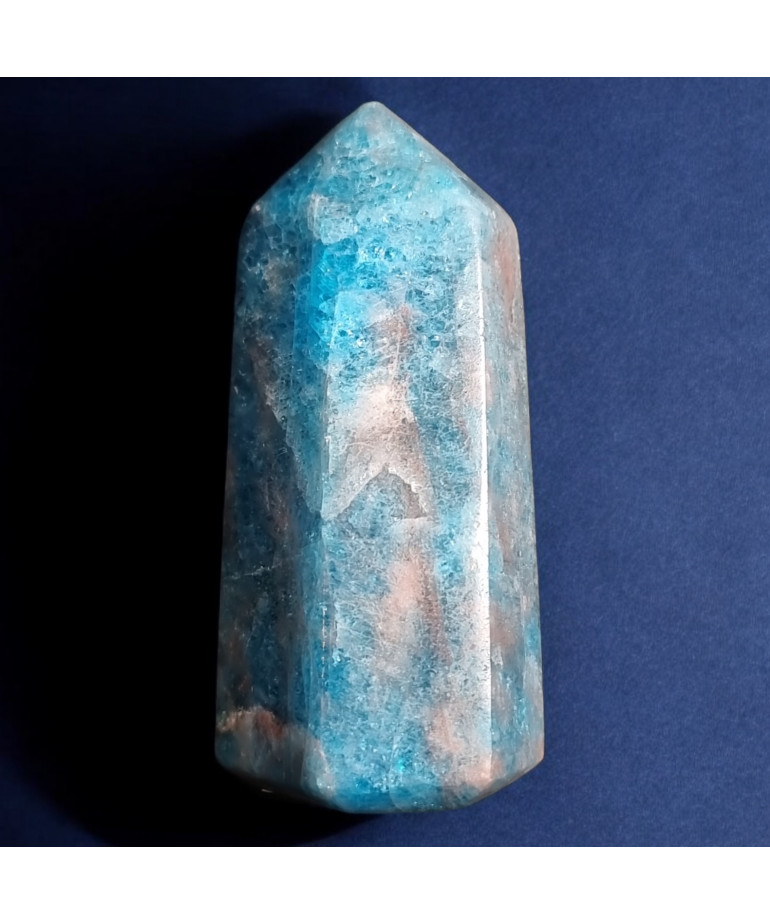 Obélisque Apatite bleue 79g