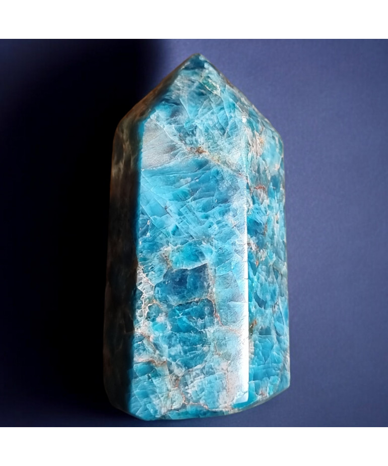 Obélisque Apatite bleue 201g