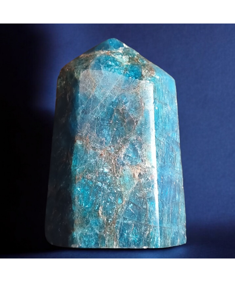 Obélisque Apatite bleue 120g