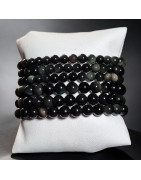 Bracelet Obsidienne Œil céleste A+ Pierre rondes