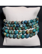 Bracelet Opale bleue Pierre Rondes