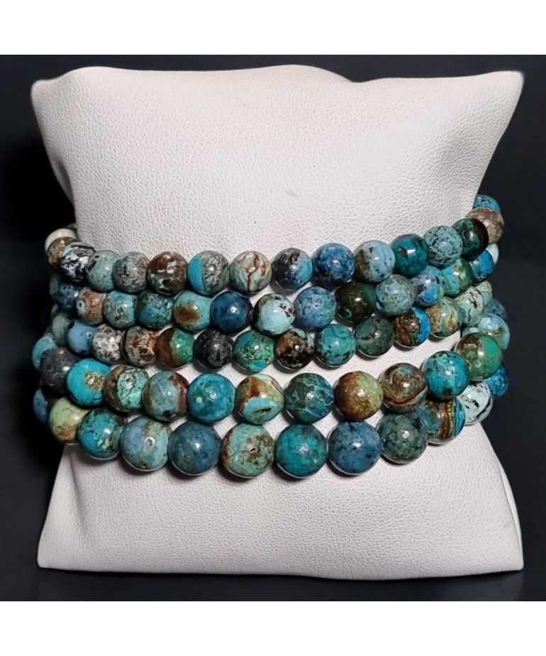 Bracelet Opale bleue Pierre rondes (s)
