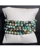 Bracelet Variscite Pierres rondes 6mm