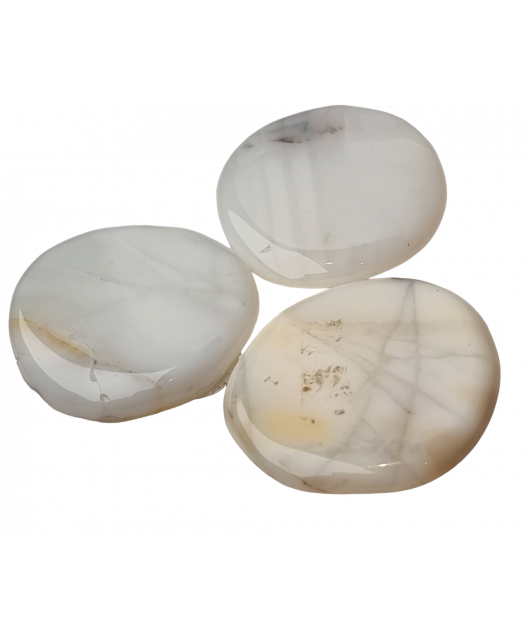 Pierre plate Opale blanche