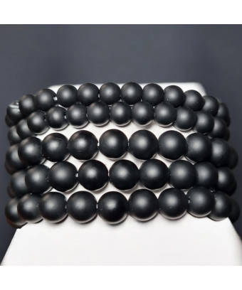 Bracelet Onyx noir mat...