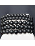 Bracelet Onyx noir mat Pierres rondes