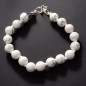 Bracelet Howlite Pierres rondes 8mm avec fermoir