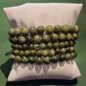 Bracelet Jade serpentine Pierres rondes