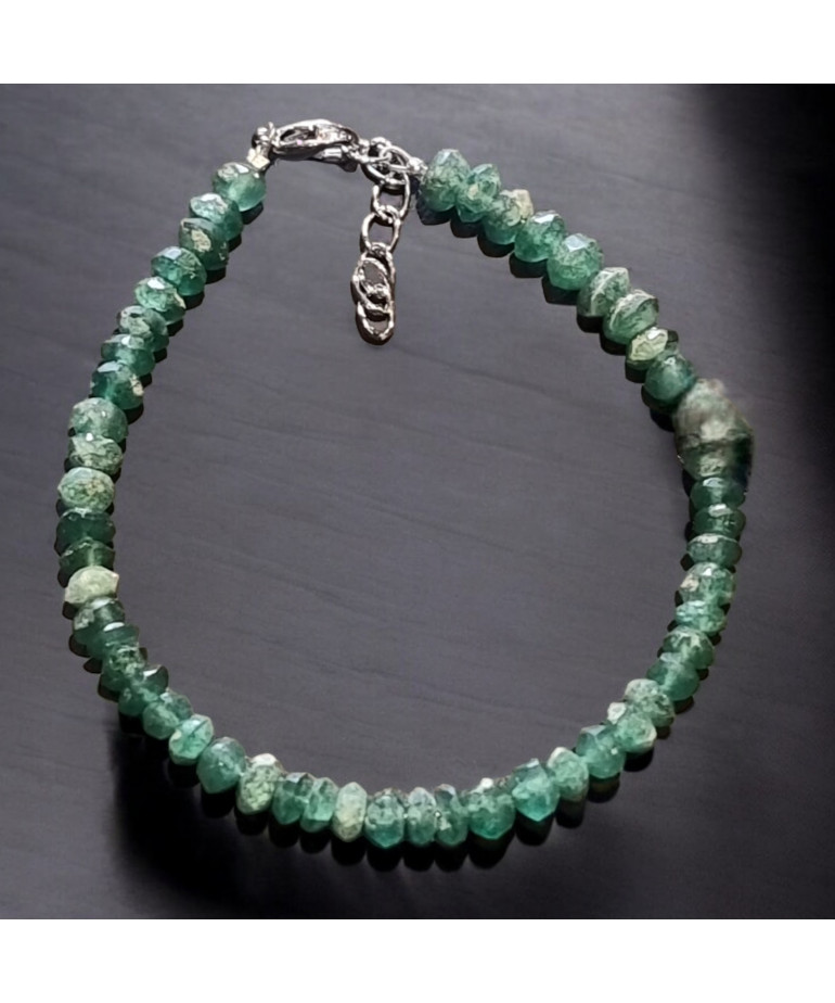 Bracelet Aventurine verte brute baroque