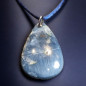 Pendentif Opale bleue sur cordon réglable