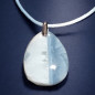 Pendentif Opale bleue sur cordon réglable