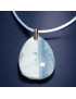 Pendentif Opale bleue sur cordon réglable