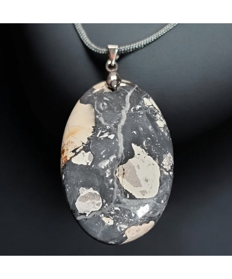 Pendentif Jaspe Maligano sur cordon réglable