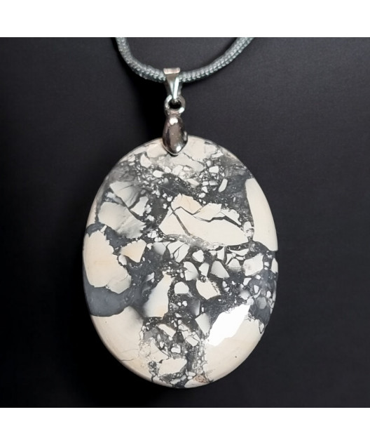 Pendentif Jaspe Maligano sur cordon réglable