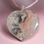 Pendentif Quartz Hématoïde Cœur sur cordon réglable