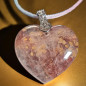 Pendentif Quartz Hématoïde Cœur sur cordon réglable