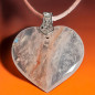 Pendentif Quartz Hématoïde Cœur sur cordon réglable