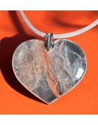 Pendentif Quartz Hématoïde Cœur sur cordon réglable