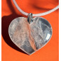 Pendentif Quartz Hématoïde Cœur sur cordon réglable