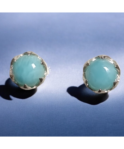 Boucles Larimar rondes Argent 925