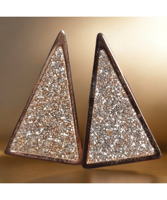 Boucles Strass Triangles dorés