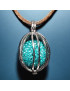 Pendentif Boule Strass bleu en cage sur cordon réglable