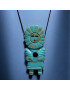 Pendentif Turquoise Homme-Fleur Amérindien Tribu Zuni sur cordon réglable