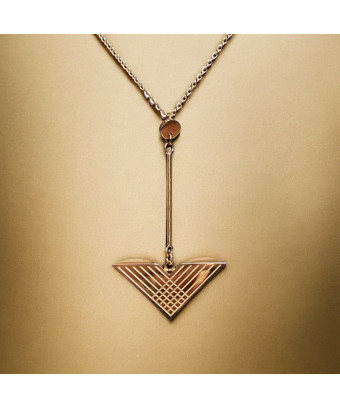 Collier Acier Triangle doré