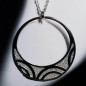 Pendentif Acier Cercle avec strass avec chaîne