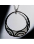 Pendentif Acier Cercle avec strass avec chaîne